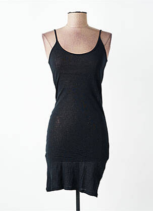 Robe mi-longue col rond fines bretelles noir AMERICAN VINTAGE femme