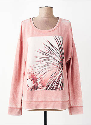 Sweat-shirt stretch manches longues rose MAISON SCOTCH femme