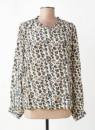 Chemisier coupe fluide manches longues beige FIVE femme