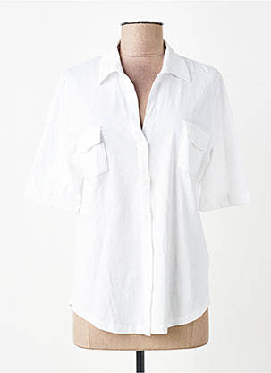 Chemisier coupe cintrée manches courtes blanc AMERICAN VINTAGE femme