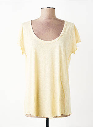 T-shirt stretch manches courtes jaune AMERICAN VINTAGE femme