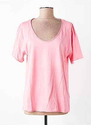 T-shirt coupe droite manches courtes rose AMERICAN VINTAGE femme