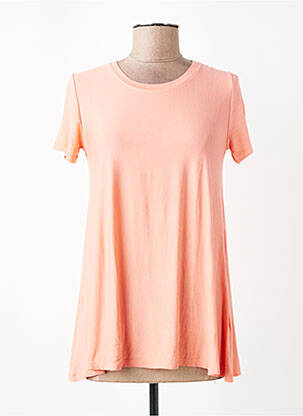 T-shirt stretch manches courtes orange MAJESTIC FILATURES femme
