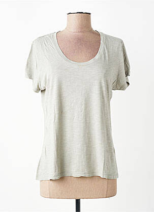 T-shirt stretch manches courtes vert AMERICAN VINTAGE femme