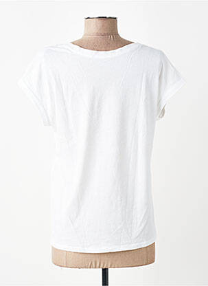 Top coupe fluide manches courtes blanc MAJESTIC FILATURES femme
