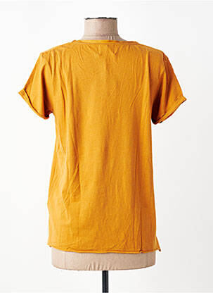 T-shirt col v manches courtes jaune YERSE femme