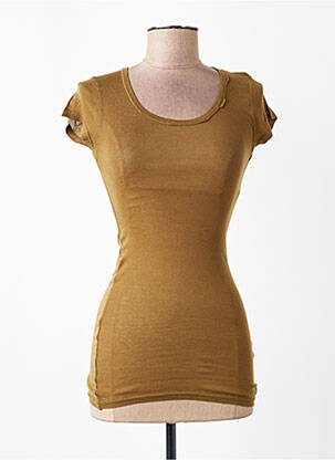 T-shirt stretch manches courtes vert AMERICAN VINTAGE femme