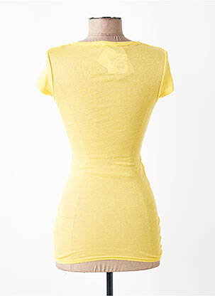 T-shirt stretch manches courtes jaune AMERICAN VINTAGE femme