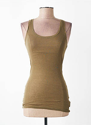 Débardeur coupe ajustée sans manche vert AMERICAN VINTAGE femme