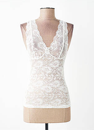 Top stretch sans manche blanc CREAM femme