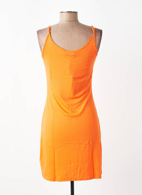 Robe courte col rond fines bretelles orange ZILCH femme