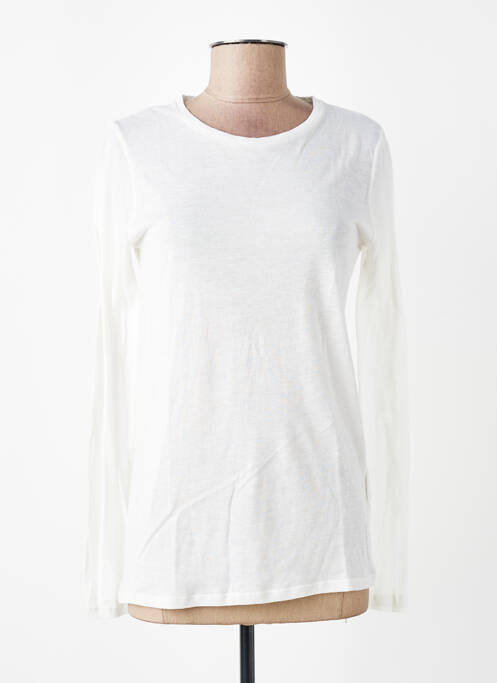 T-shirt manches longues manches longues beige MAJESTIC FILATURES femme