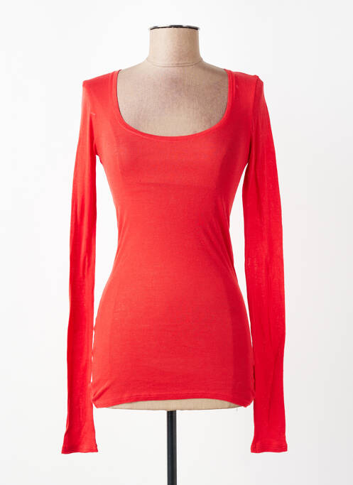 T-shirt manches longues manches longues rouge MAJESTIC FILATURES femme