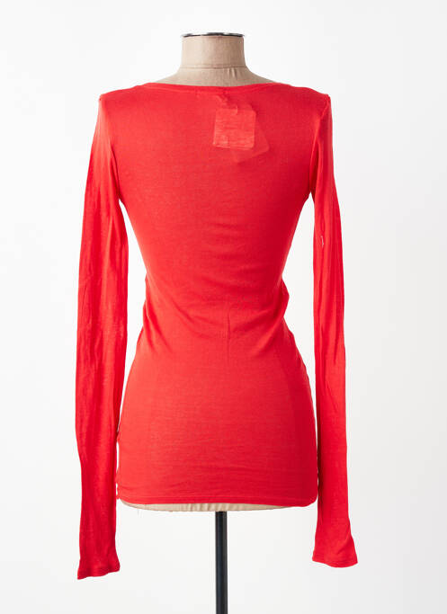 T-shirt manches longues manches longues rouge MAJESTIC FILATURES femme