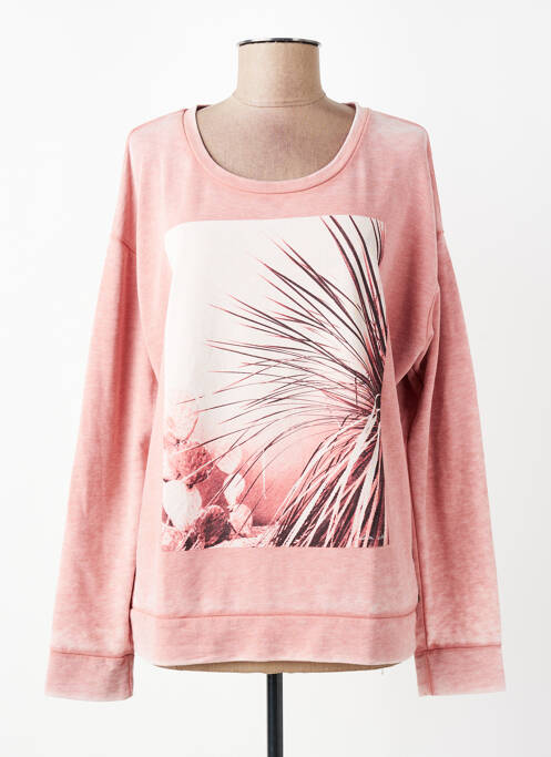 Sweat-shirt stretch manches longues rose MAISON SCOTCH femme
