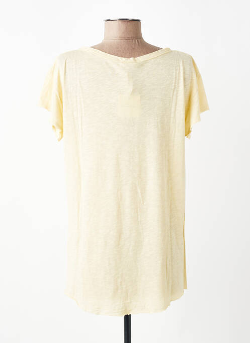 T-shirt stretch manches courtes jaune AMERICAN VINTAGE femme