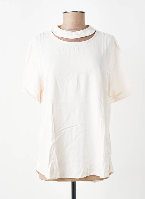 Top imprimé fantaisie manches courtes beige YAYA femme