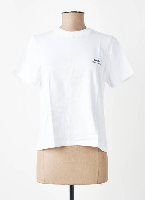 T-shirt stretch manches courtes blanc MADEMOISELLE FANI femme