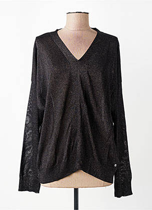Pull col v manches longues noir KOCCA femme
