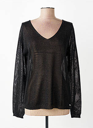 Pull col v manches longues argent KOCCA femme