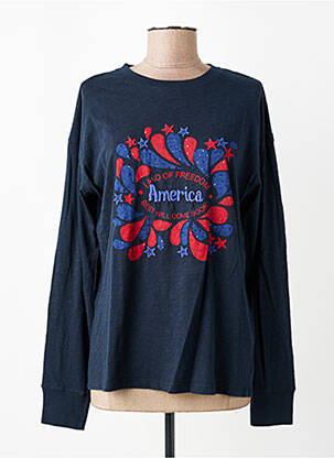T-shirt manches longues manches longues bleu FIVE femme