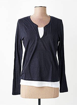 T-shirt manches longues manches longues bleu MAJESTIC FILATURES femme