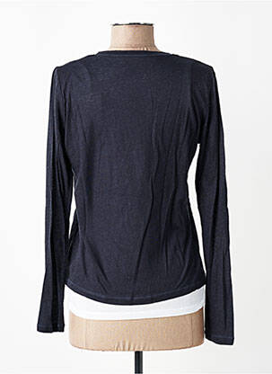 T-shirt manches longues manches longues bleu MAJESTIC FILATURES femme