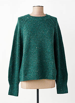 Pull tissage chiné manches longues vert ZILCH femme