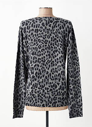 Pull col v manches longues gris FIVE femme