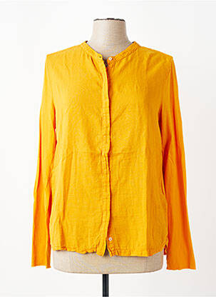 Chemisier tissage crêpe manches longues orange HARTFORD femme