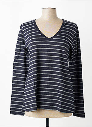 T-shirt manches longues manches longues bleu MAJESTIC FILATURES femme