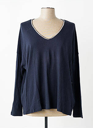 T-shirt manches longues manches longues bleu MAJESTIC FILATURES femme