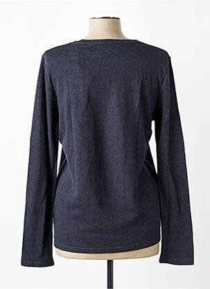 T-shirt manches longues manches longues bleu MAJESTIC FILATURES femme