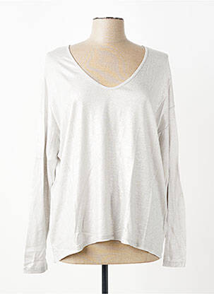 Top stretch manches longues argent MAJESTIC FILATURES femme