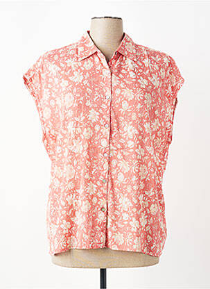 Chemisier imprimé fleurs manches courtes rose INDI & COLD femme