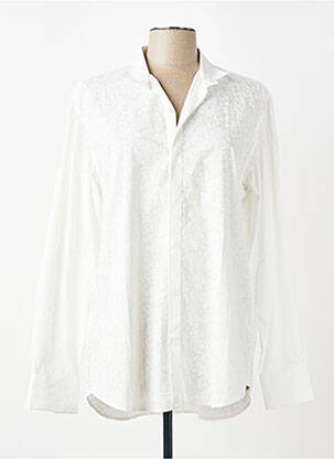 Chemisier coupe droite manches longues blanc BOIURRIENNE femme
