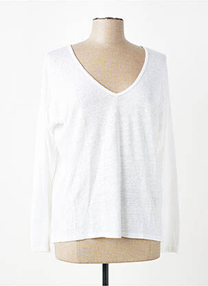 Pull coupe cintrée manches longues blanc HARTFORD femme