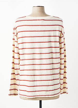 Pull coupe droite manches longues beige YERSE femme