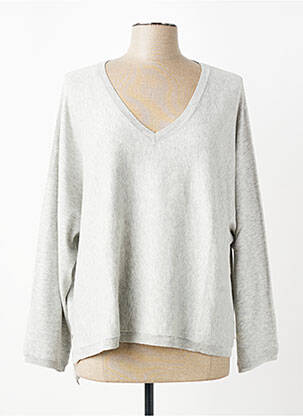 Pull col v manches longues gris HARRIS WILSON femme