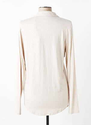 Chemisier coupe cintrée manches longues beige MAJESTIC FILATURES femme