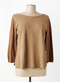 Top manches 3/4 marron MAJESTIC FILATURES femme