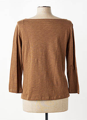 Top manches 3/4 marron MAJESTIC FILATURES femme