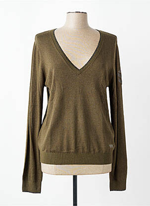 Pull col v manches longues vert FREEMAN T.PORTER femme