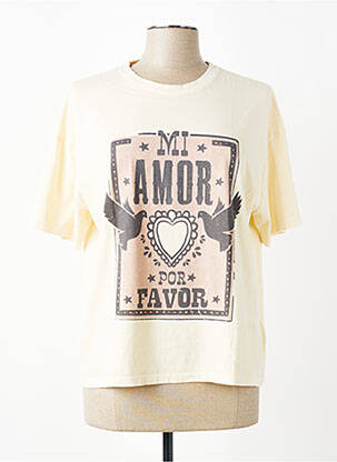 T-shirt coupe droite manches courtes jaune MKT STUDIO femme