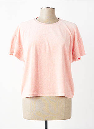 T-shirt stretch manches courtes rose HAPPY femme