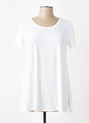 T-shirt stretch manches courtes blanc MAJESTIC FILATURES femme