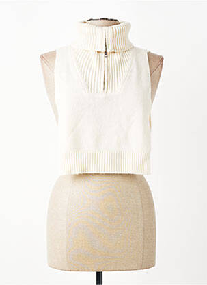 Col / tour de cou maille tricot beige FIVE femme