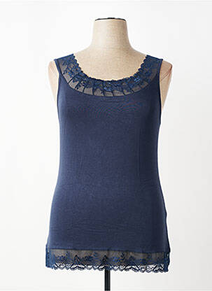 Top tissage jersey manches longues bleu CREAM femme