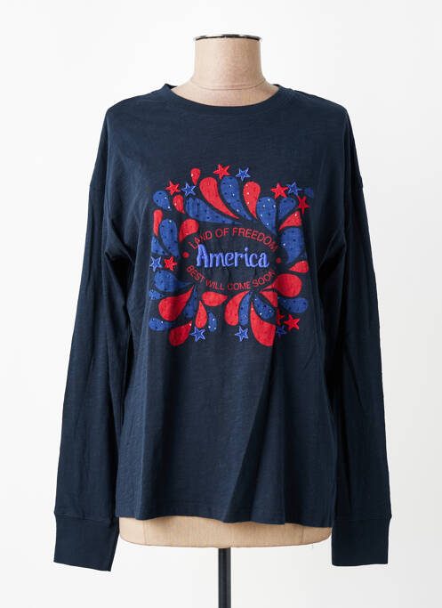 T-shirt manches longues manches longues bleu FIVE femme