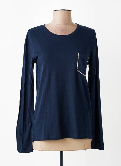 T-shirt manches longues manches longues bleu MAJESTIC FILATURES femme